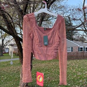 Dusty Rose Lace Blouse